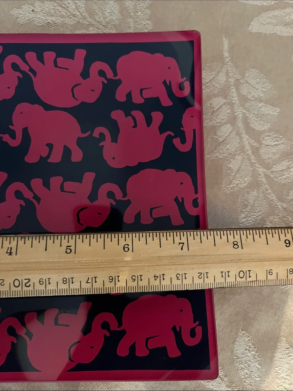 Lilly Pulitzer Hot Pink and Navy Elephant Decorative Tray